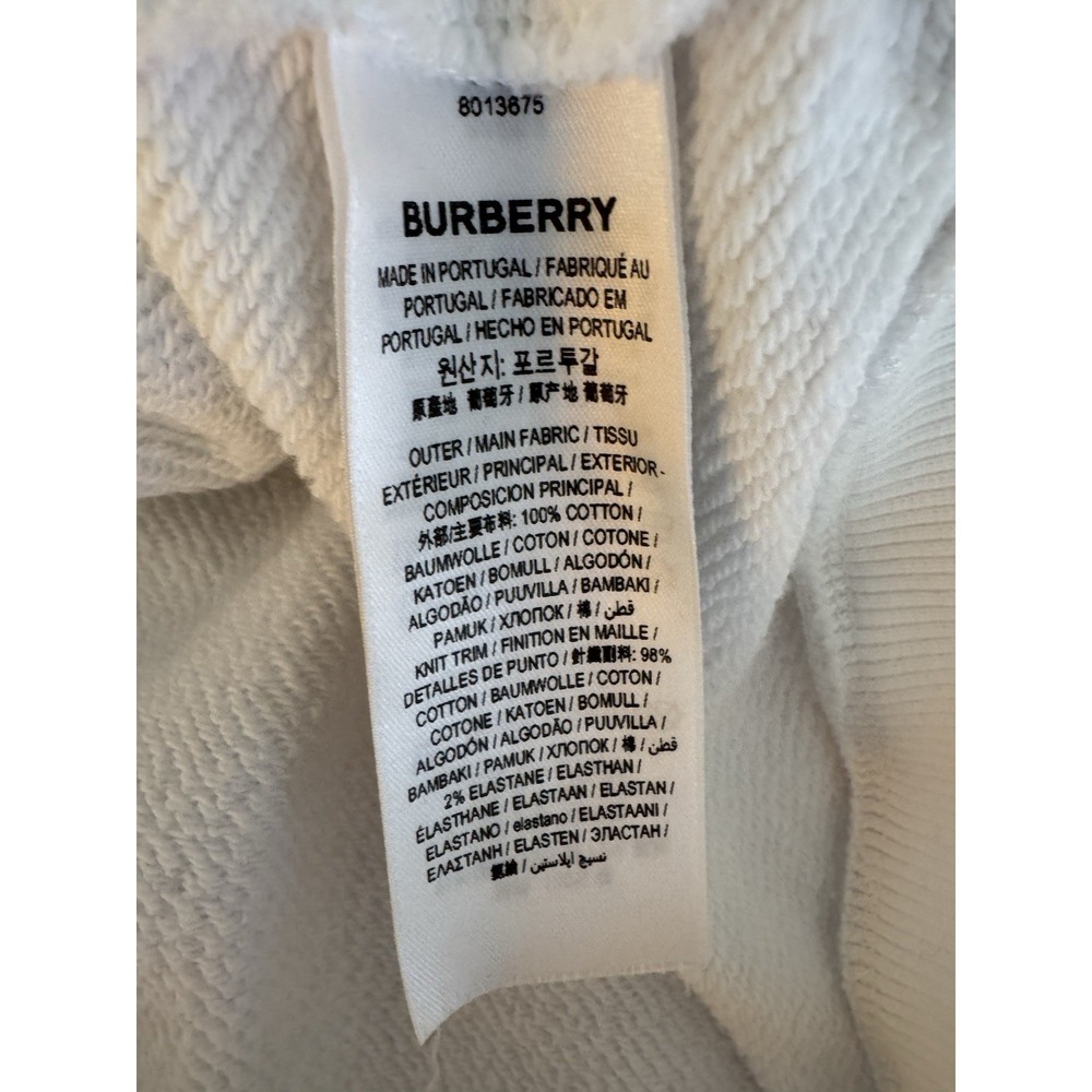 $840 Burberry Unicorn White Hoodie Small Cotton Sweatshirt Women's S M - Picture 7 of 7